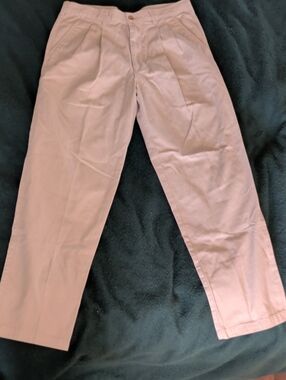 George Khaki Pleated Chino Pants